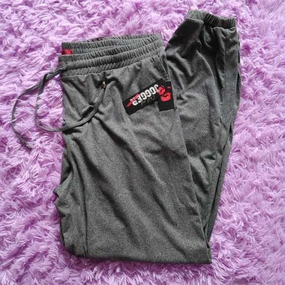 Hot Kiss Pants - NEW Hot Kiss 2X Gray Cuffed Jogger Pants